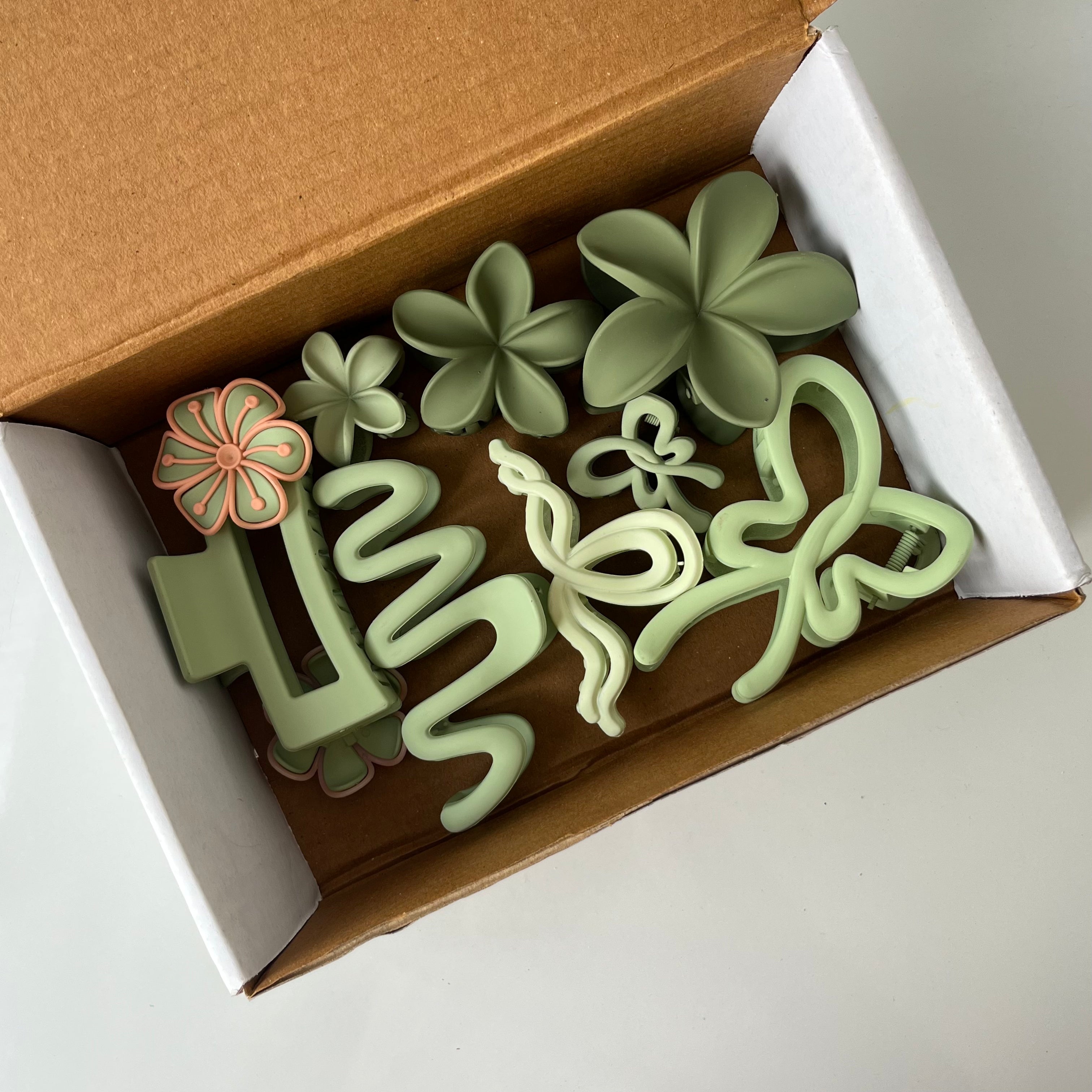 Sage Charm – Hair Claw Combo (Set of 8)